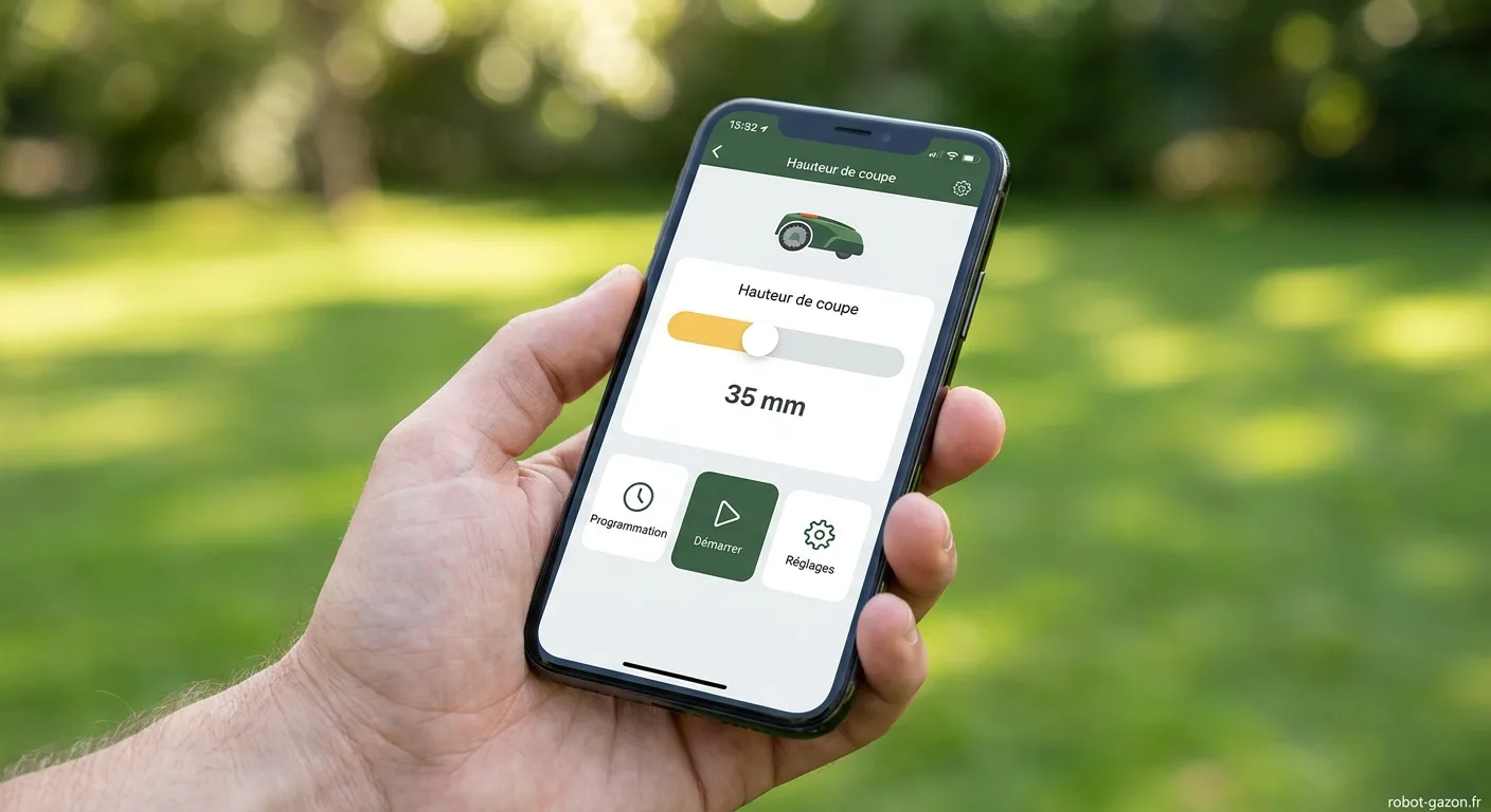 Application Mobile De Robot Tondeuse Affichant Le Reglage De 4