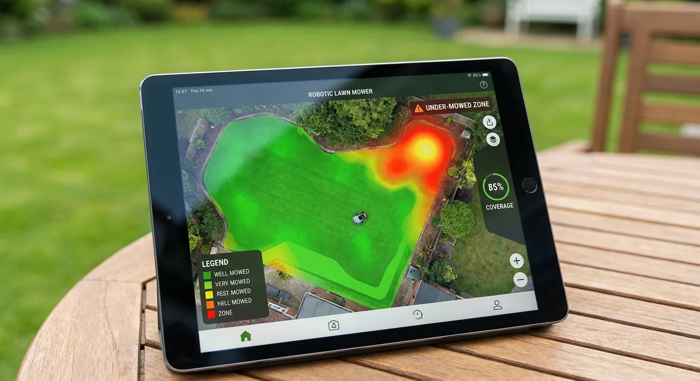 Carte De Couverture De Tonte Sur Application Robot Pelouse M 4