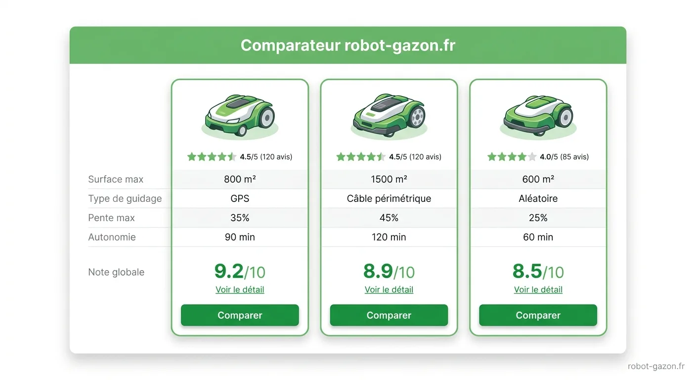 Comparateur Robot Gazon Fr Avec Trois Robots Tondeuses Et Le 6