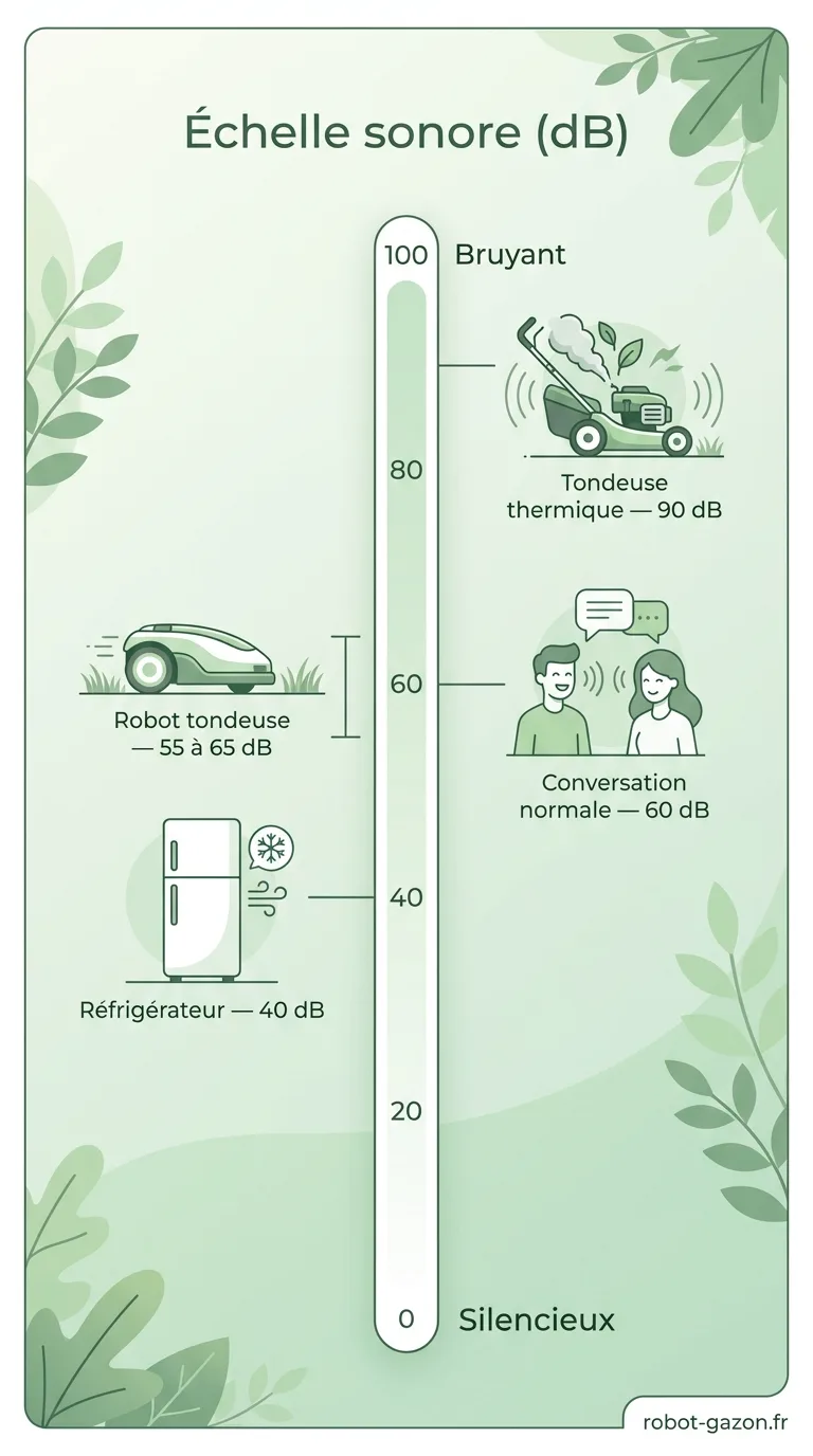 Echelle Comparative Des Decibels Entre Un Robot Tondeuse Sil 1