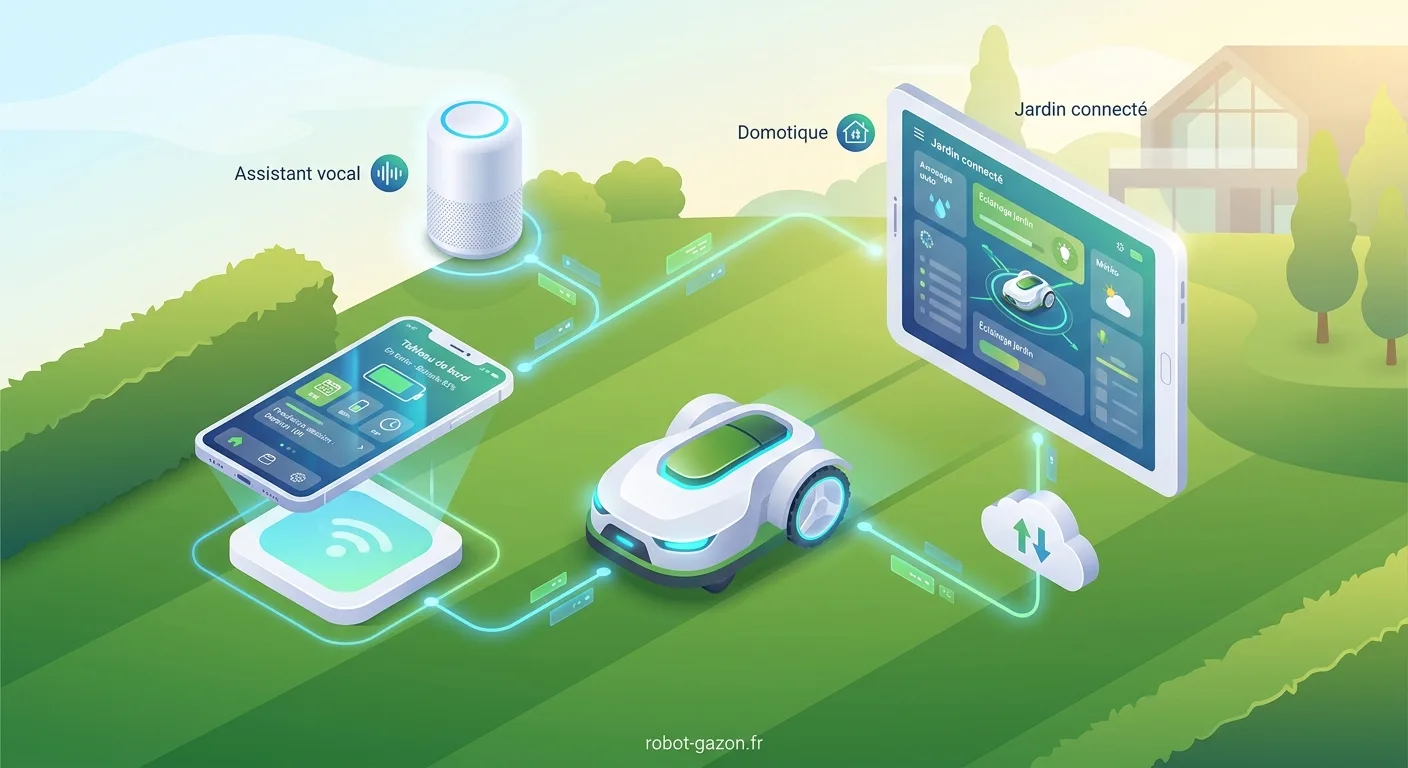 Ecosysteme Domotique Connecte Avec Robot Tondeuse Enceinte I 4