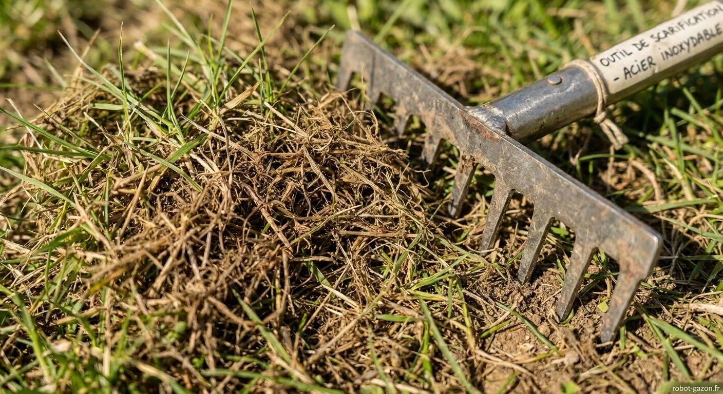Feutrage Epais Sur Pelouse Avec Rateau Scarificateur Pour Pr 2