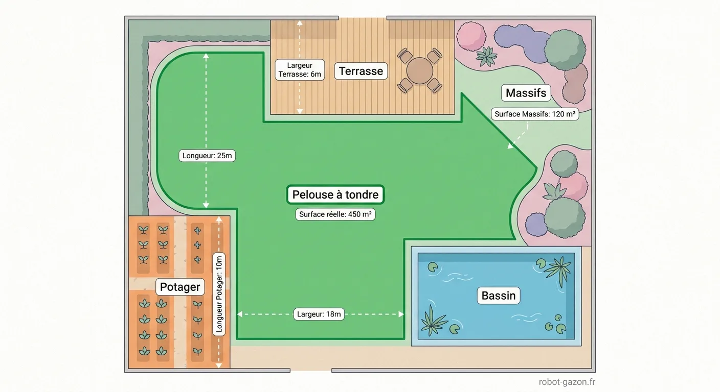 Illustration Vue Du Dessus D Un Jardin Avec Zones Colorees P 6