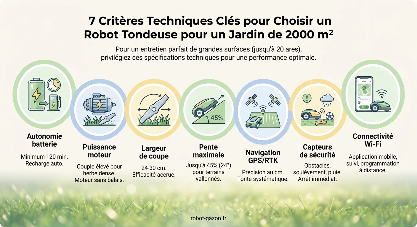 Infographie 7 Criteres Techniques Robot Tondeuse 2000 M 3