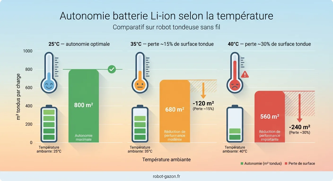 Infographie Autonomie Batterie Robot Tondeuse Selon La Tempe 2