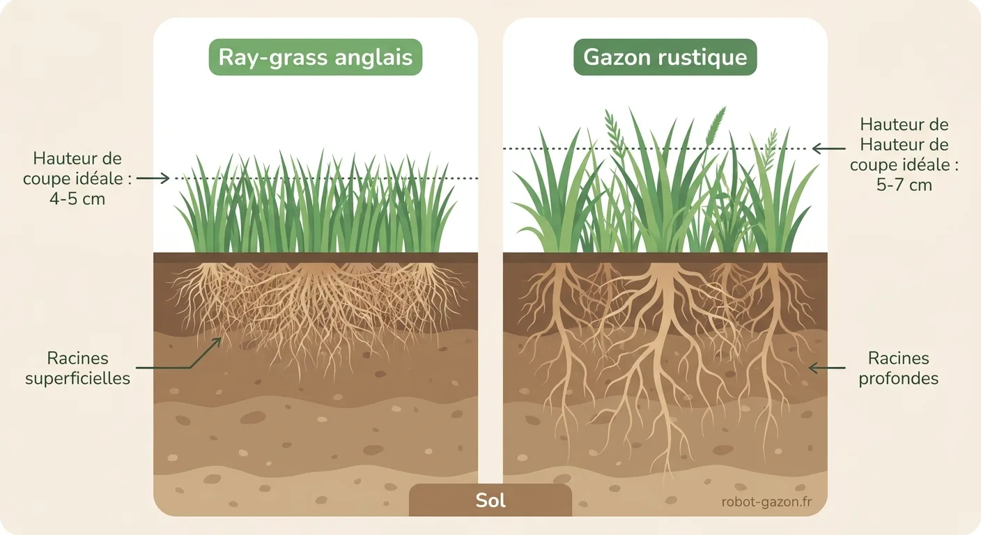 Infographie Comparant Racines Ray Grass Et Gazon Rustique Av 2