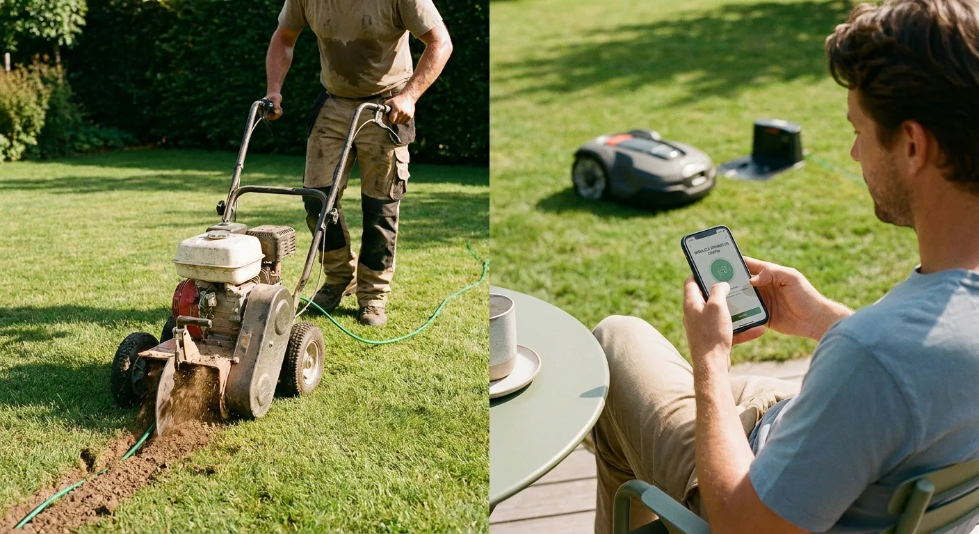 Installation D Un Cable Enterre Par Un Jardinier Avec Une Tr 2