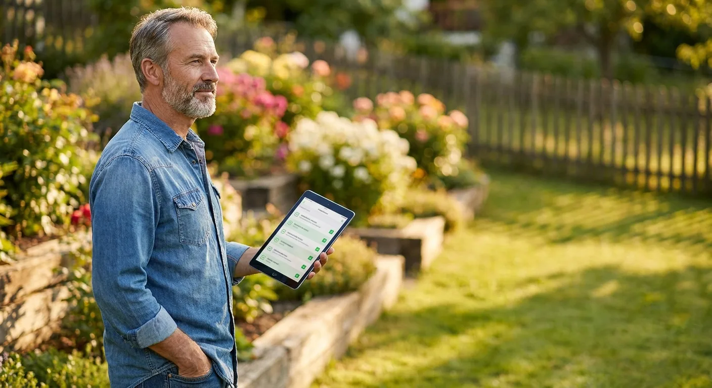 Jardinier Utilisant Une Checklist Sur Tablette Pour Choisir 4