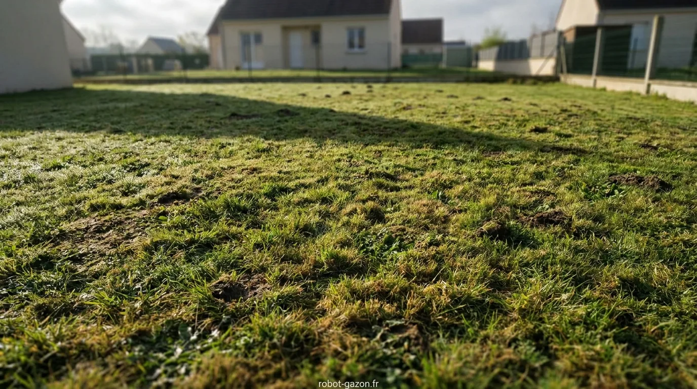 Pelouse Irreguliere Avec Bosses Et Creux Avant Preparation P 1