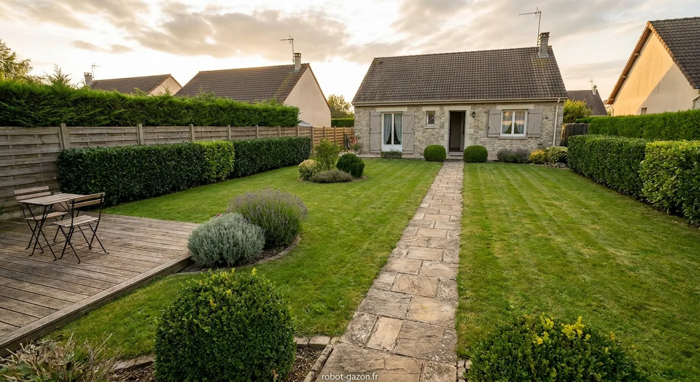Petit Jardin Pavillonnaire De 300 M Avec Terrasse Haies Et A 1