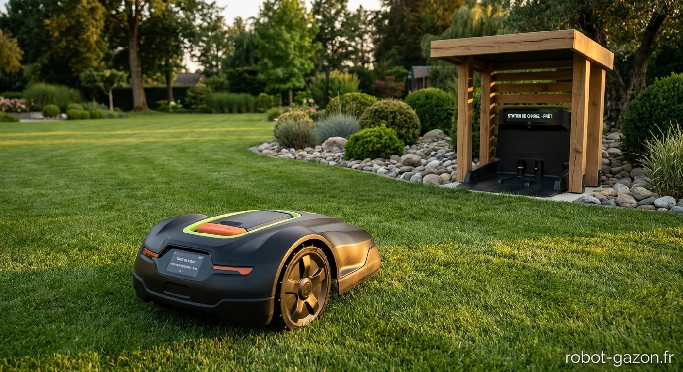 Robot Tondeuse Haut De Gamme Avec Station De Charge Sur Gran 3