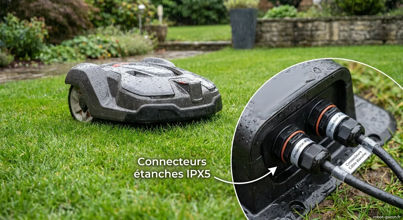 Robot Tondeuse Sans Fil Peripherique Sous La Pluie Avec Stat 2