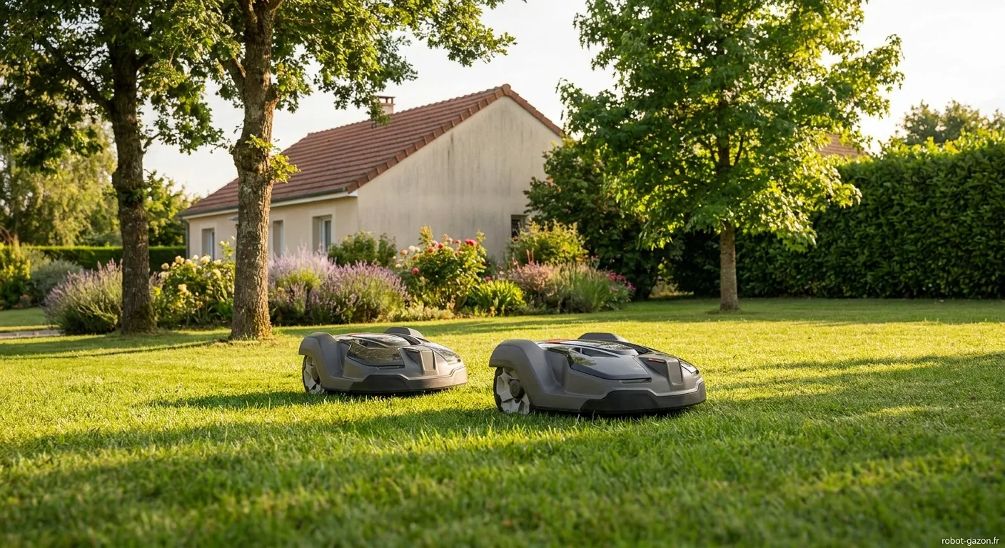 Robot Tondeuse Sans Fil Tondant Un Jardin De Pavillon Franca 2