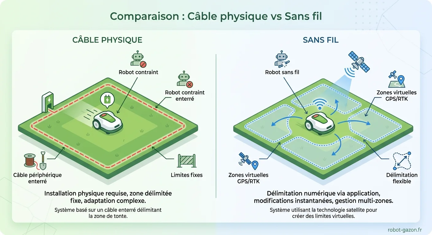 Schema Comparatif Entre Un Jardin Avec Cable Peripherique En 2