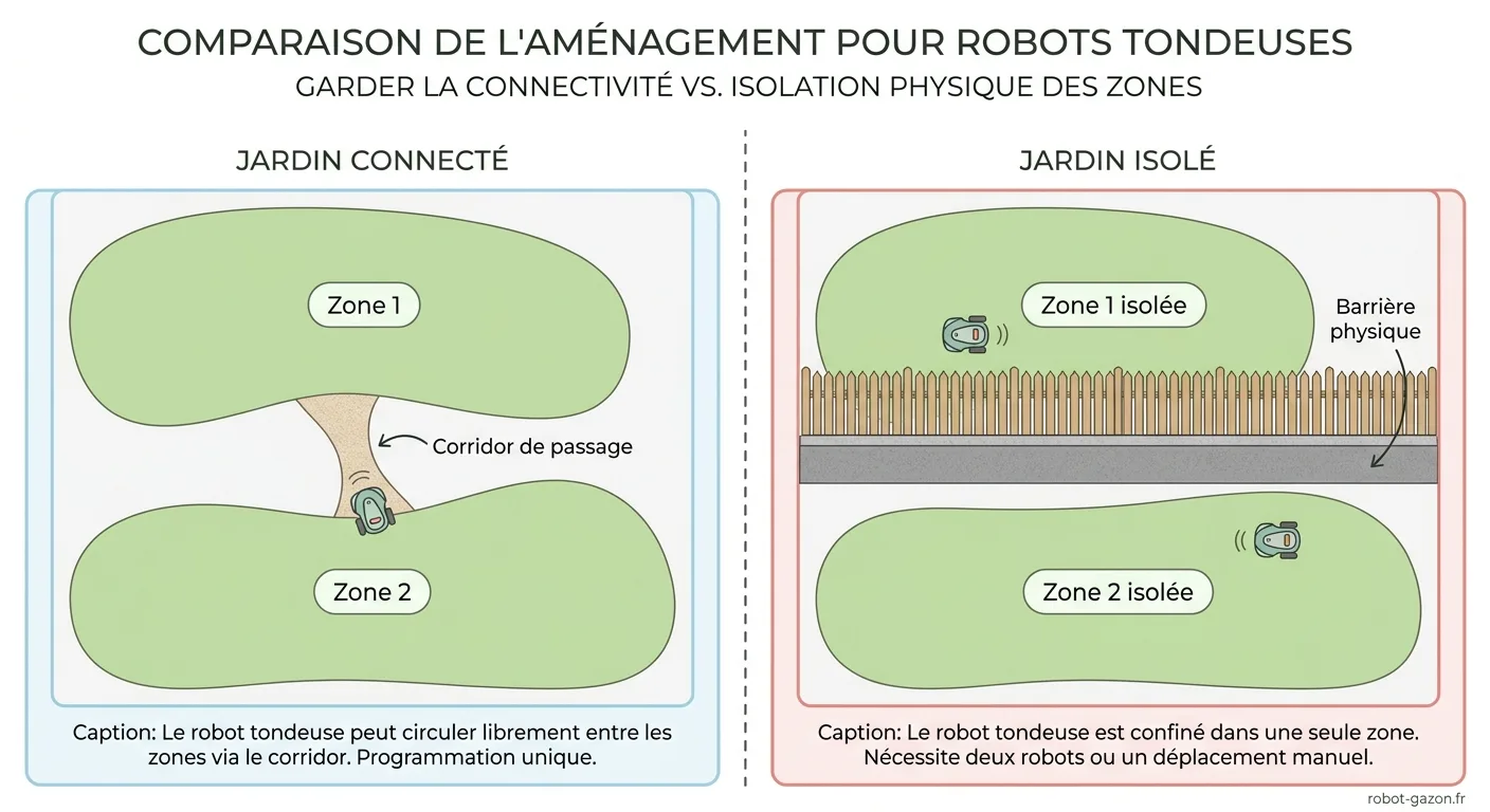 Schema Comparatif Jardin Avec Corridor Reliant Deux Zones De 2