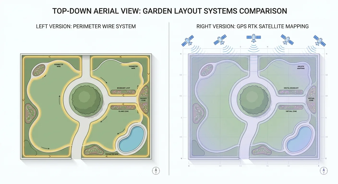 Schema Comparatif Vue Du Dessus Jardin Complexe Delimite Par 3