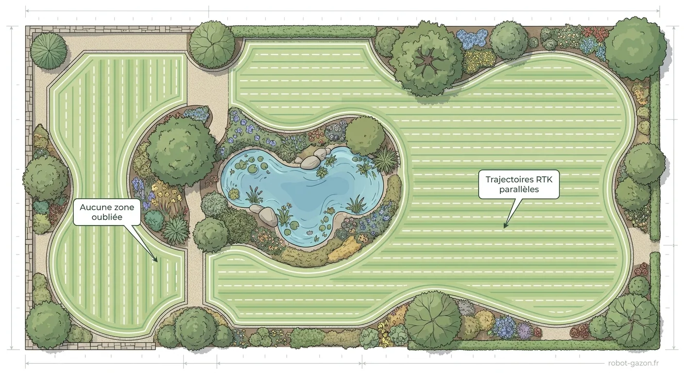 Schema D Un Grand Jardin Avec Trajectoires Rtk Paralleles Sa 5
