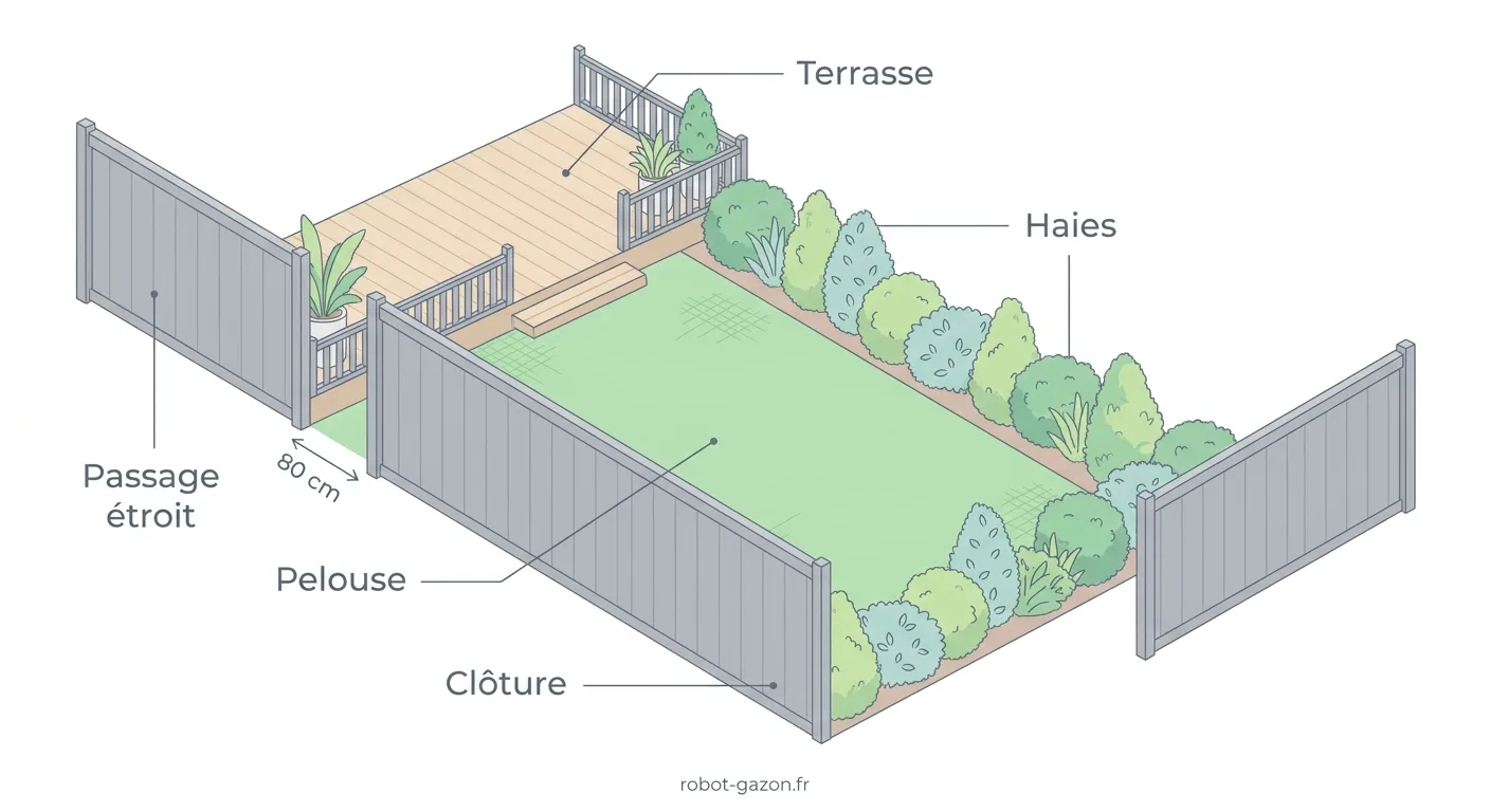 Schema D Un Jardin En L Avec Passage Etroit Entre Deux Clotu 2