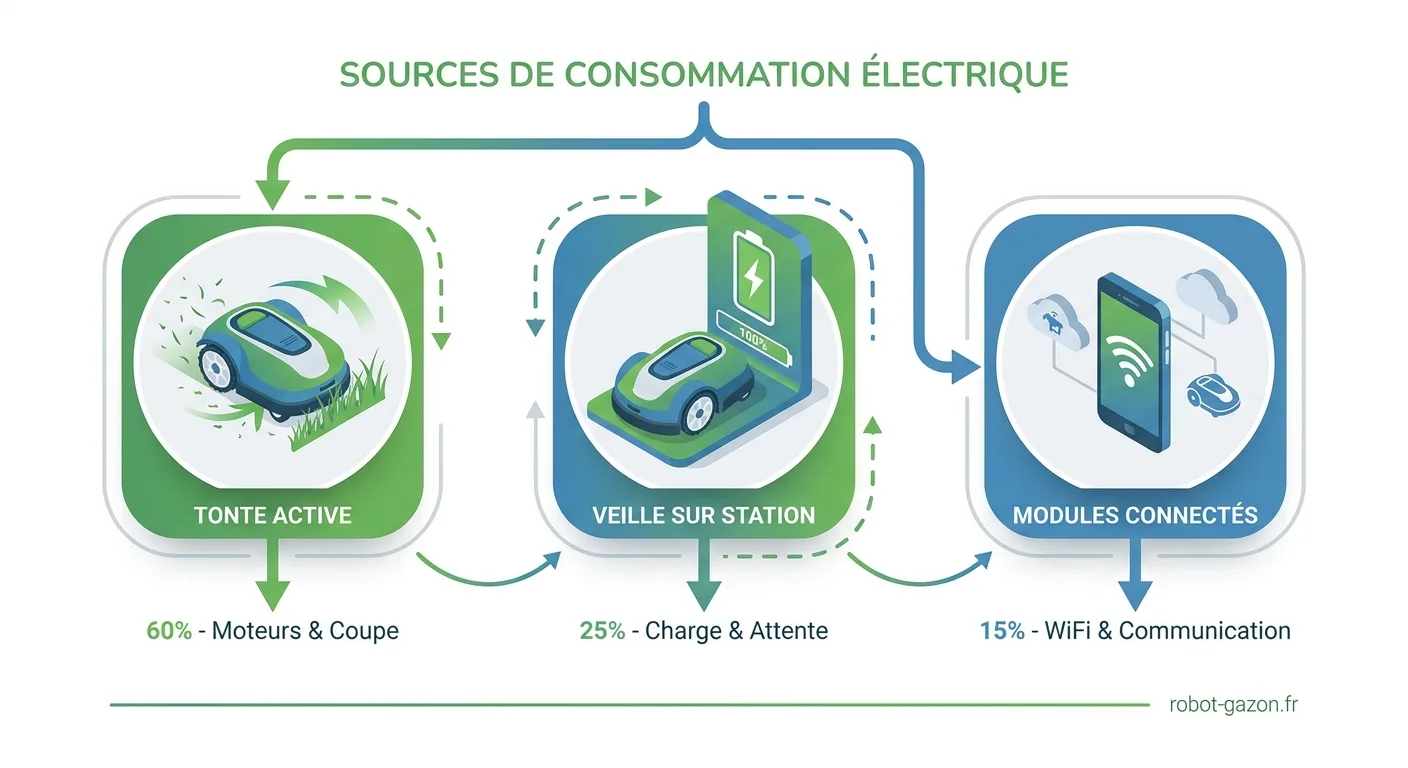 Schema Des Trois Sources De Consommation Electrique D Un Rob 1