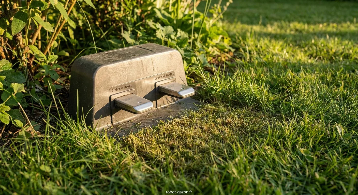 Station De Charge De Robot Tondeuse Avec Connecteurs Et Zone 3