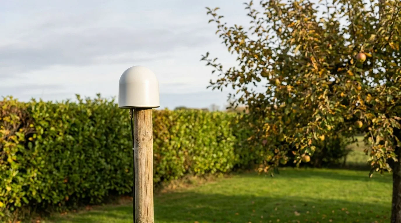 Station De Reference Satellite Fixee Sur Un Poteau De Jardin 2