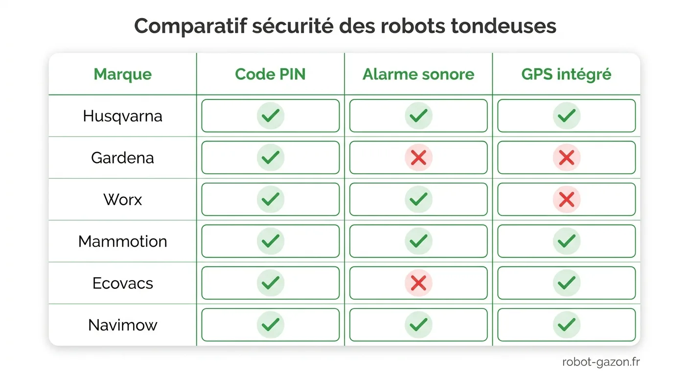 Tableau Comparatif Des Fonctions De Securite Pin Alarme Et G 3