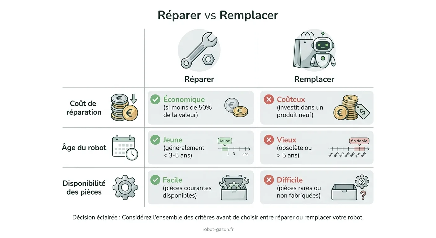Tableau Comparatif Reparer Ou Remplacer Son Robot Tondeuse E 7
