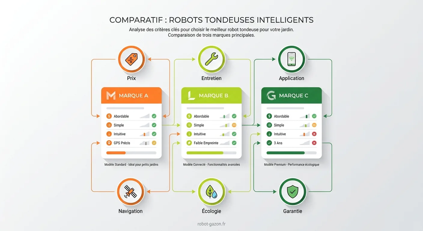 Tableau De Bord Comparatif Des Marques De Robots Tondeuses A 4