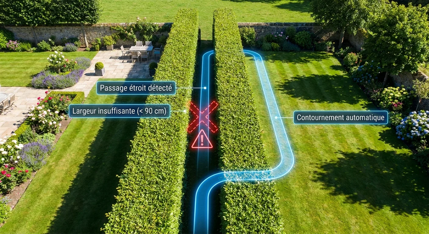 Vue Aerienne Jardin Avec Passage Etroit Entre Haies Et Trace 4